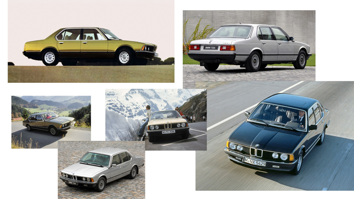 Billedecollage 1. generation BMW 7-serie 