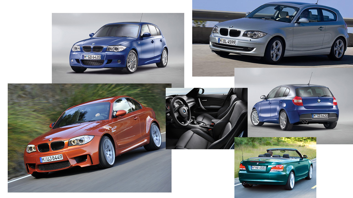 Billedecollage af 1. generation BMW 1-serien 