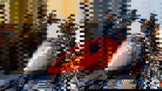 Detaljeskud af BMW motorcykel